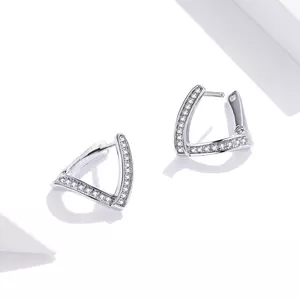 Сребърни обеци Geometric Crystal Hoops