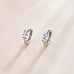 Сребърни обеци Geometric Silver Hoops