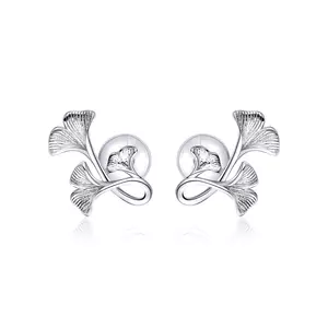 Сребърни обеци Ginko Leafs