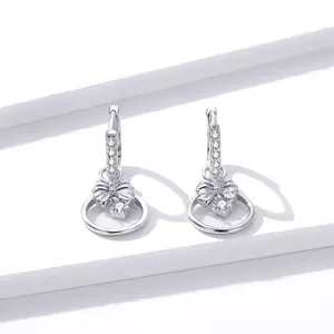 Сребърни обеци Glamour Bowknot Hoops