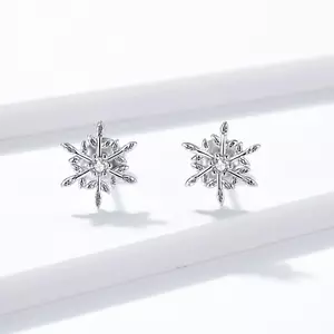 Сребърни обеци Glamour Snowflakes