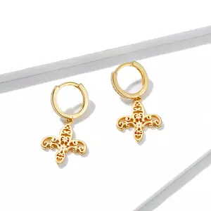 Сребърни обеци Golden Baroque Cross