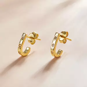 Сребърни обеци Golden J Earrings