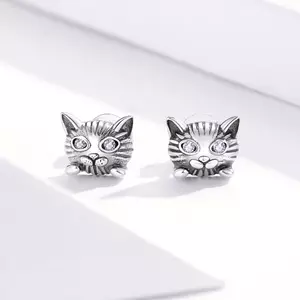 Сребърни обеци Hypnotic Cat