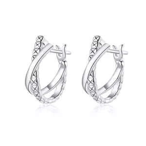 Сребърни обеци Intersected Hoops