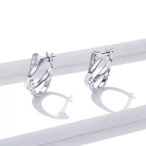 Сребърни обеци Intersected Hoops