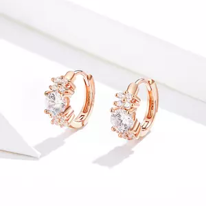 Сребърни обеци Little Massive Crystals Rose Gold