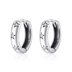 Сребърни обеци Little Stars Hoops