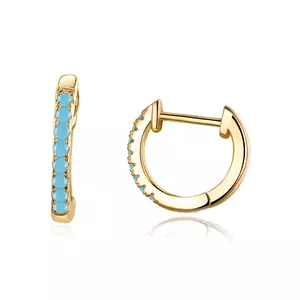 Сребърни обеци Moon Look Golden Turquoise