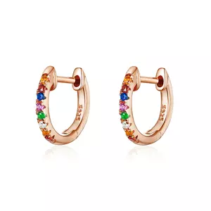 Сребърни обеци Moon Look Rainbow Rose Gold