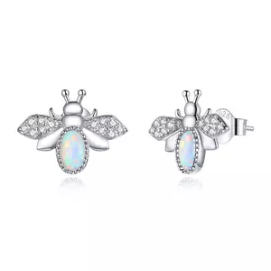 Сребърни обеци Opal Bee Studs