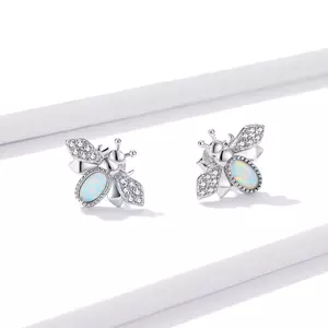 Сребърни обеци Opal Bee Studs