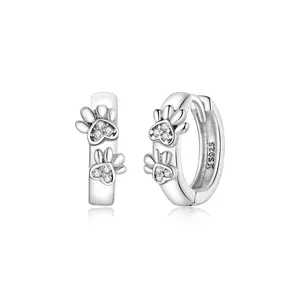 сребърни обеци Paws Hoops
