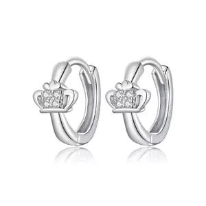 Сребърни обеци Shining Crown Hoops