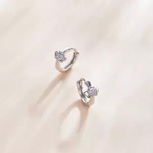 Сребърни обеци Shining Crown Hoops