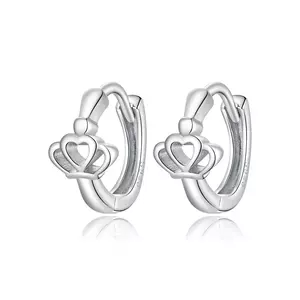 Сребърни обеци Silver Little Crown Hoops