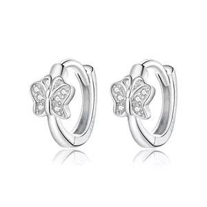 Сребърни обеци Silver Shininh Butterflies Hoops