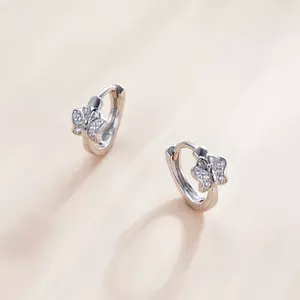 Сребърни обеци Silver Shininh Butterflies Hoops