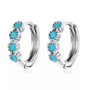 Сребърни обеци Silvery Blue Hoops