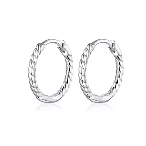Сребърни обеци Swirl Small Hoops