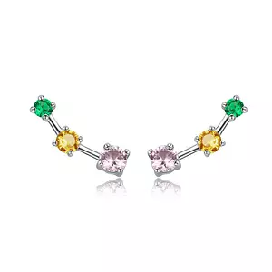 сребърни обеци Trio Colored Stones