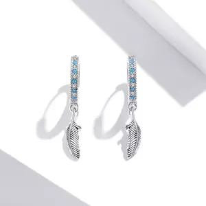 сребърни обеци Vintage Leafs Hoops
