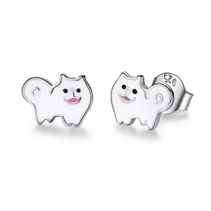 Сребърни обеци White Puppy
