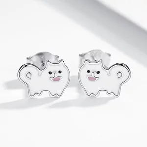 Сребърни обеци White Puppy