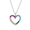Сребърно колие Rainbow Crystal Heart picture - 1