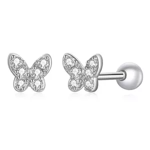 Crystal Butterflies ezüst fülbevaló