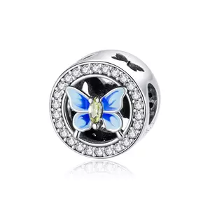 Crystal Colorful Butterfly ezüst talizmán