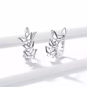 Crystaline Butterflies ezüst fülbevaló