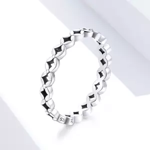 Egyszerű Flower Band ezüst gyűrű