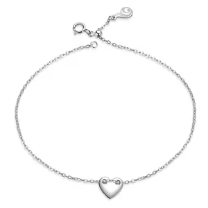 Egyszerű Plain Heart ezüst karkötő