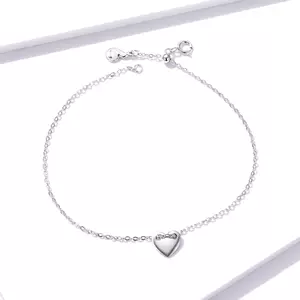 Egyszerű Plain Heart ezüst karkötő