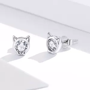 Elegáns Shiny Cats ezüst fülbevaló