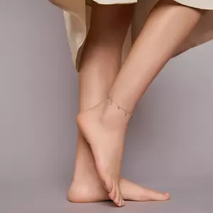 Ezüst boka karkötő Blue Fatima Chain