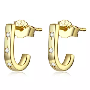 Ezüst fülbevaló Golden J Earrings