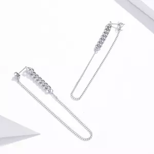 Ezüst hosszú láncú fülbevaló