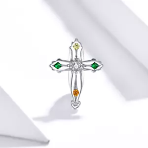 Ezüst kereszt gyöngy talizmán