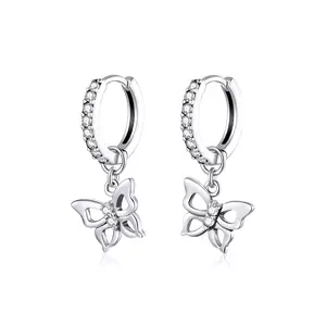 Glamour Butterflies Hoops ezüst fülbevaló