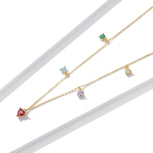 Golden Colorful Stones ezüst nyaklánc