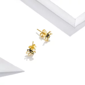 Golden Little Bees ezüst fülbevaló