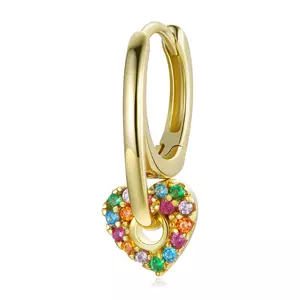 Golden Rainbow Heart ezüst FÜLBEÁLLÓ