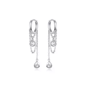 Gyönyörű láncok Hoops ezüst fülbevaló