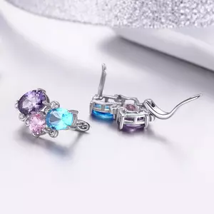 Gyönyörű Stones Hoops ezüst fülbevaló