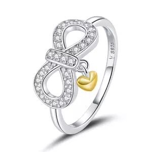 Infinity Crystal Symbol ezüst gyűrű