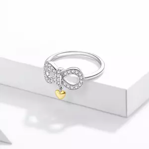 Infinity Crystal Symbol ezüst gyűrű