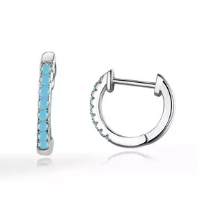 Moon Look Türkiz ezüst fülbevaló