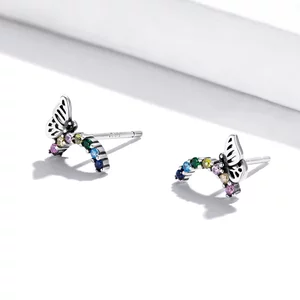 Rainbow Butterfly ezüst fülbevaló